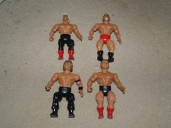 1985 AWA All Star Wrestlers Remco 4 figure lot – mis-matched head & bodies