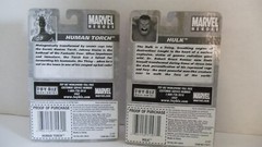 2 TOY BIZ 2.5″ MARVEL HEROES MINIATURE POSEABLE ACTION FIGURES HULK/HUMAN TORCH