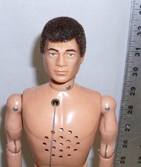 HASBRO GI JOE ACTION MARINE FUZZY HEAD TALKING DOLL WITH CLOTHES 1960s