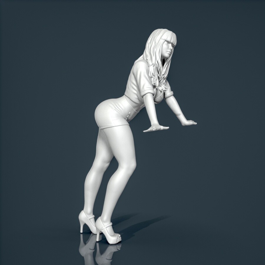 Unpainted resin figurine. Girl woman sexy shirt 1/18 1/24 1/43 1/32