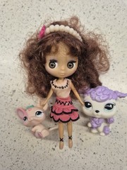 littlest pet shop LPS Pretty In Paris Blythe B14 Poodle #1862 Pink Rat #1863