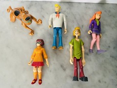 Vintage Scooby Doo Mystery Machine Van & All 5 Figures Hanna-Barbera