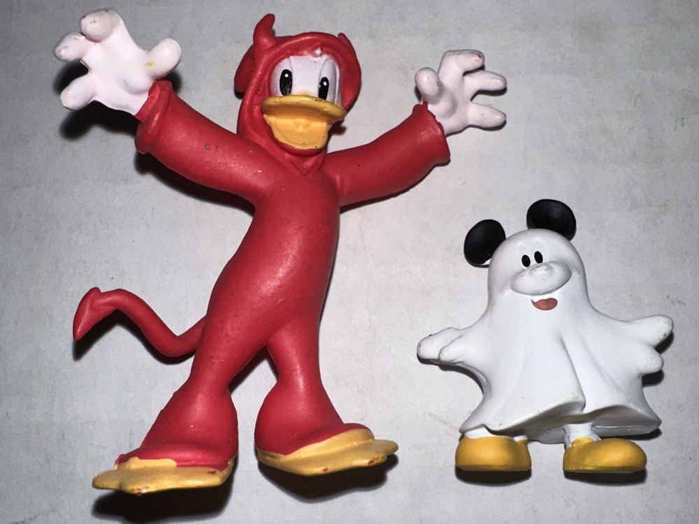 RARE Disney Mickey Mouse Ghost and Devil Donald Duck Figures Halloween