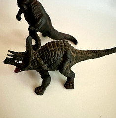Vintage Imperial Black Plastic Rubber Dinosaur Monster Toys Hong Kong As Is