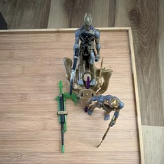Action Figure Collection Set 2 Pack Weapons Vehicle Gold Gray Black Purple 6in