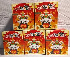 Lot of 5 WenYi Panda 🐼 Goo Luck Is Rolling In Blind Box-Colors Marked On Boxes
