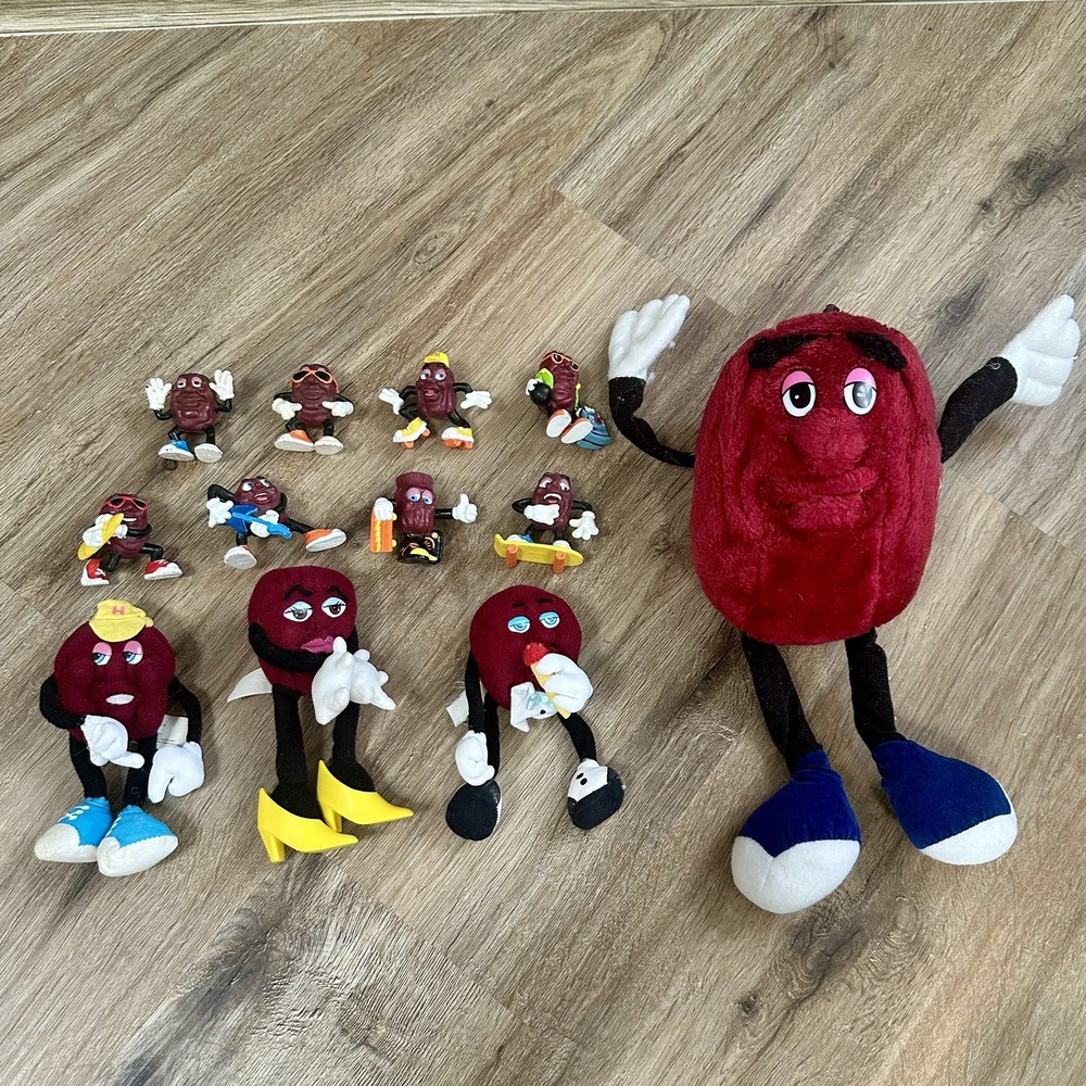California Raisins Vintage 80s Figures Lot of 12 PVC Bendable Plush Advertising