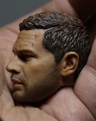 1/6 Tom Hardy Wounded Face Head Sculpt Fit 12” Muscle Figure Body