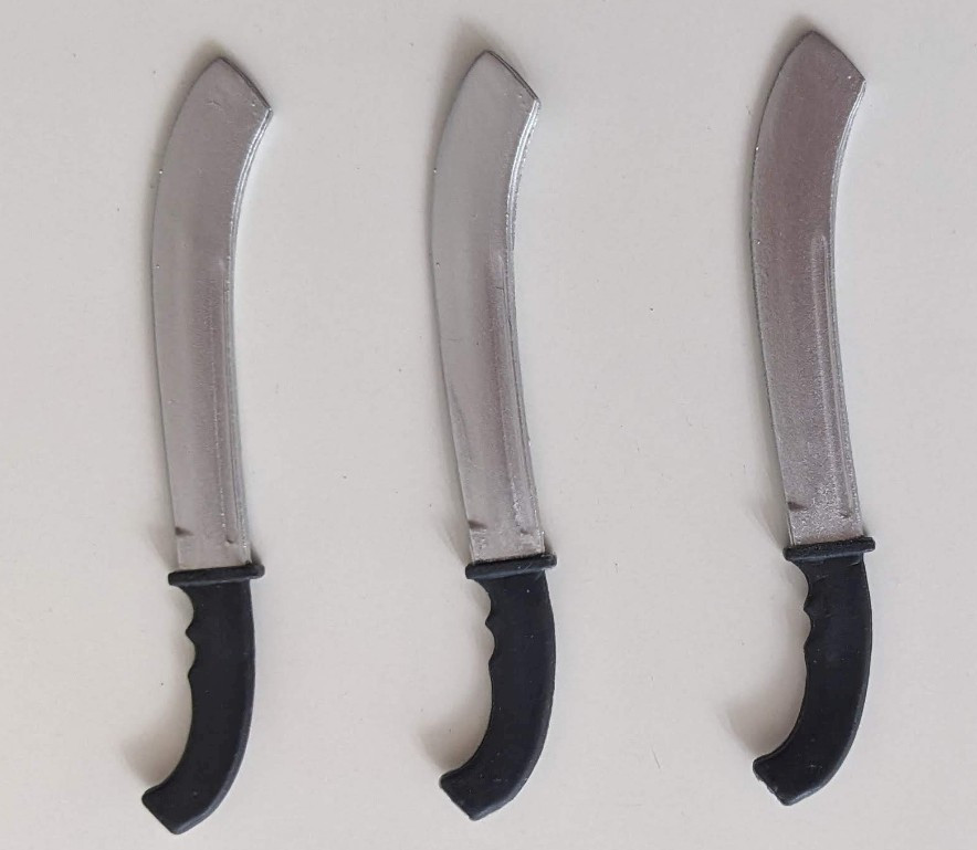 3x GI Joe Classified Zanya CURVED KNIFE MACHETE Custom Fodder Marvel Legends