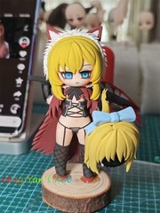 18/10cm Black Souls 2 Blacksouls2 Red Hood Handmade Clay Model W/Base Dust Cover