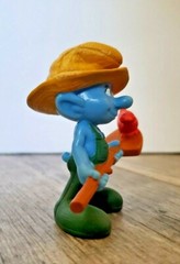 Smurf Farmer 2011 Peyo McDonalds TV Movie Character Toy 2.75”H