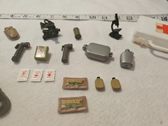 1:6 Scale Military Accessory Lot Medical, Gear, Shoes, Rations, More
