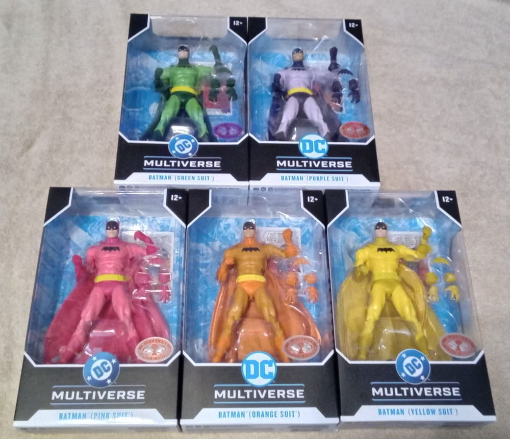 MCFARLANE BATMAN DETECTIVE COMICS #241 (GREEN/PURPLE/PINK/ORANGE/YELLOW)SUIT SET