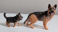 Schleich toy animal action figures german shepherd dog cat leopard wolf lot 5