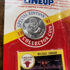 1991 Kenner Starting Lineup MIchael Jordan Special Edition Figure Coin some damg
