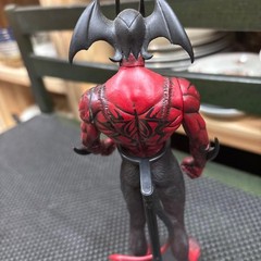 Devilman Figure 2pc Movable Set Red Gold with Stand Authentic Original