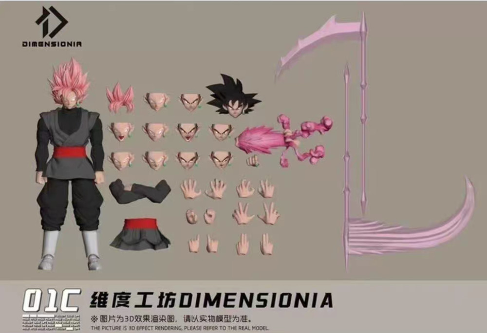 DIMENSIONIA 01C God Defier Goku Black 1/12 Scale Action Figure In Stock