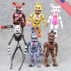 6pcs Set Five Nights at Freddy’s 6‘’ Action Figures FNAF Toys w/light.