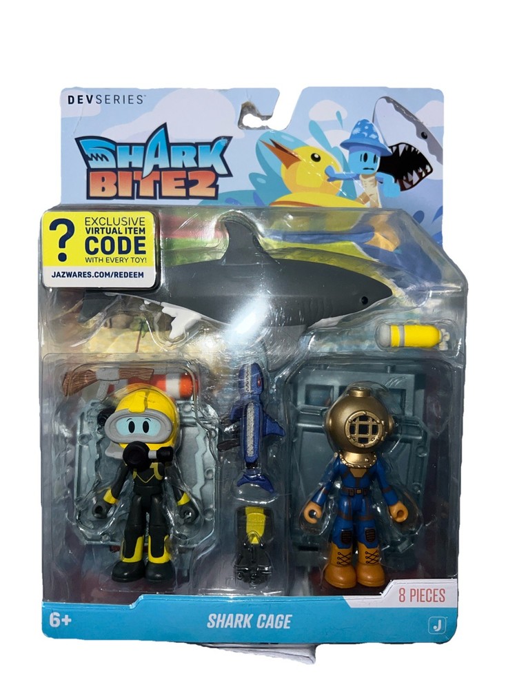 Devseries Shark Bite 2 Shark Cage Toy + Virtual Item Code – New