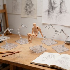 12Pc HG144 Adjustable Action Figure Display Holder Base Doll Model Support Stand
