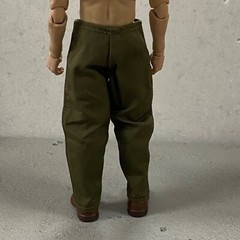 MO-RXPT-GRN: 1/12 Relax Fit Casual Pants for 6″ slim figure body – Green