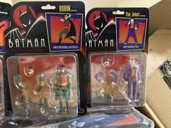 MEZCO 5 POINTS ANIMATED SERIES BATMAN WAVE 1 4 FIGURE LOT PLUS BATMOBILE