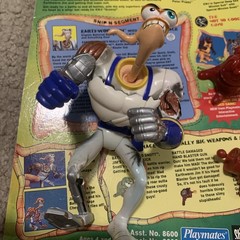 Playmates Toys Earthworm Jim Action Figure 1995 White Blue Beige Plastic Vintage