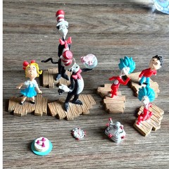 2003 Play Along Dr Seuss Cat in the Hat Movie Figurine Set 9 Piece Lot