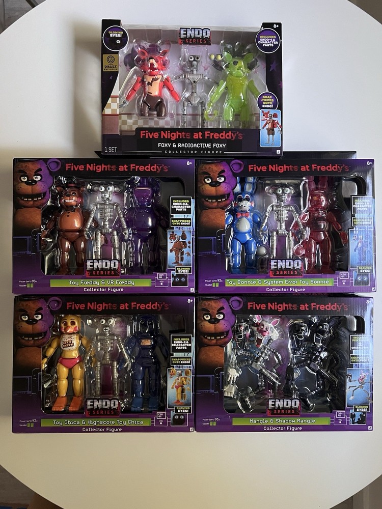 FNAF Endo Series Wave 2 FULL SET w/ RADIOACTIVE FOXY Freddy Bonnie Chica Mangle