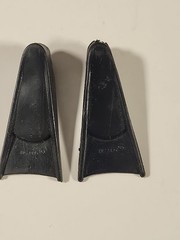 1970 Hasbro Danger Depths Black Swim Fins For 12” GI Joe Flippers Frogman (A8)