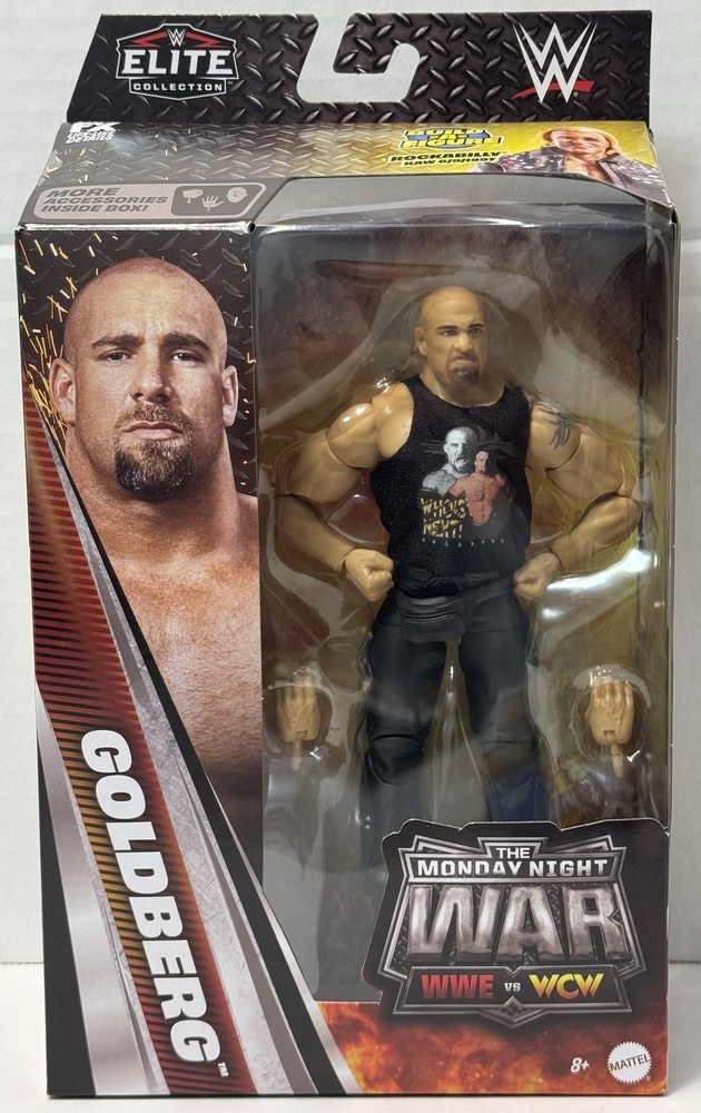 WWE Elite Monday Night War Series 12 GOLDBERG Figure WCW Who’s Next?