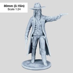 Action Figure Ghost of a cowboy Collectible Miniature Unpainted 1/24 scale 80mm