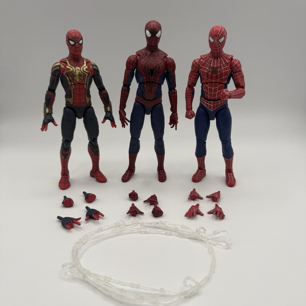 Marvel Legends Spider-Man No Way Home 3-pack Tobey Andrew Tom Loose Complete