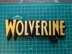 Marvel Wolverine 3D printed sign logo display wall shelf