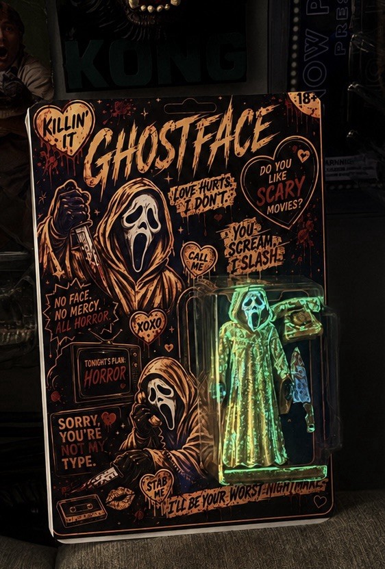 Custom GLOW In The Dark Ghostface Figure
