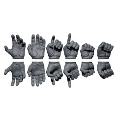 1/12 Scale Hands: Leather Gloved (Multiple Color Options)