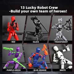 6PCS T-Robot 13 Action Figure Titan 13 3D Printed Toys Articulated