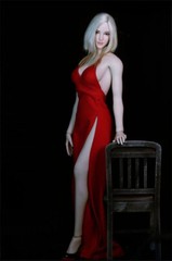 Red Sexy Evening Dress 1/6 Scale Clothes for 12″ Female Action Figure Prom Decor