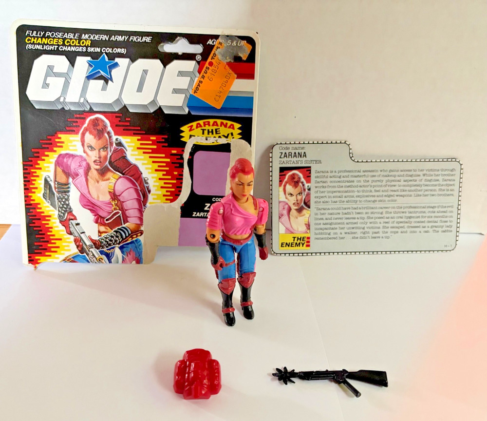 Vintage Hasbro GI Joe Zarana Complete 1986 Action Figure w/Earrings