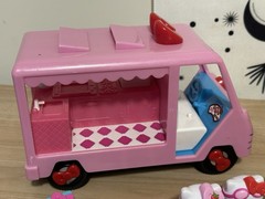 Hello Kitty Lot Of Figures, Accessories, And Vehicles School Bus Food Truck