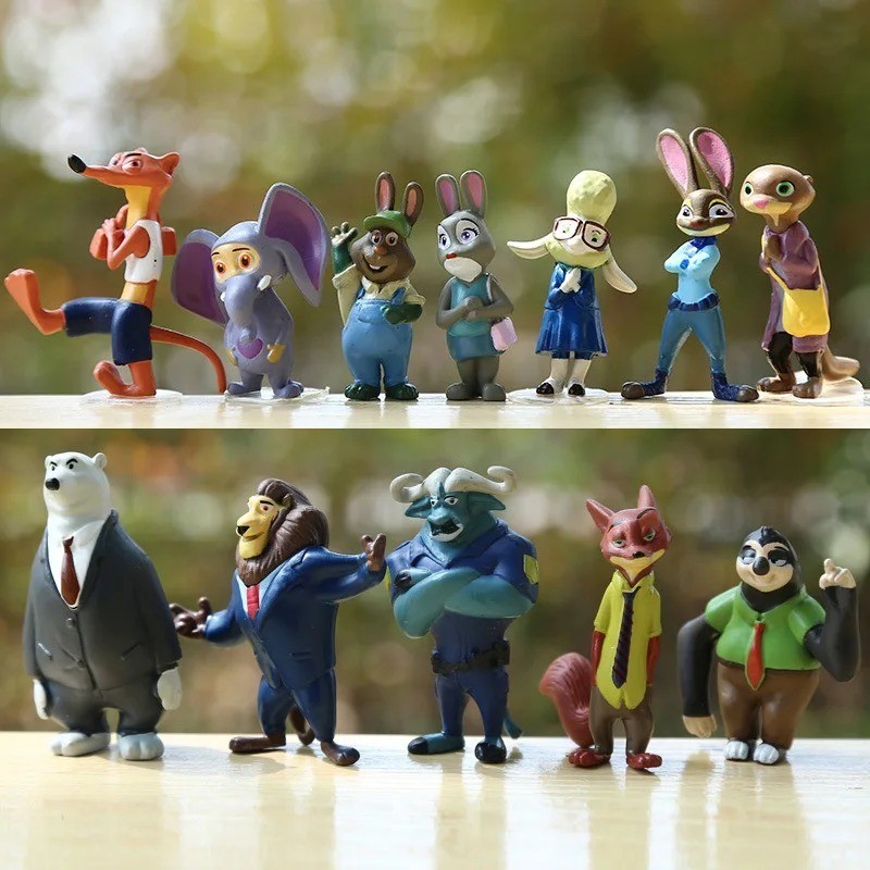 Zootopia Animals Dolls Figures Cake Topper Party Toys Gift – 12 Pcs Set