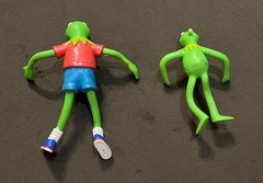 Vintage Kermit the Frog Posable figures 1 5 inch + 3 1/2 inch set of 2