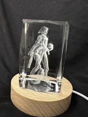 SUPIA Valorant 3D Laser Cut crystal Glass Viper & LED Light Up Pedestal 3”