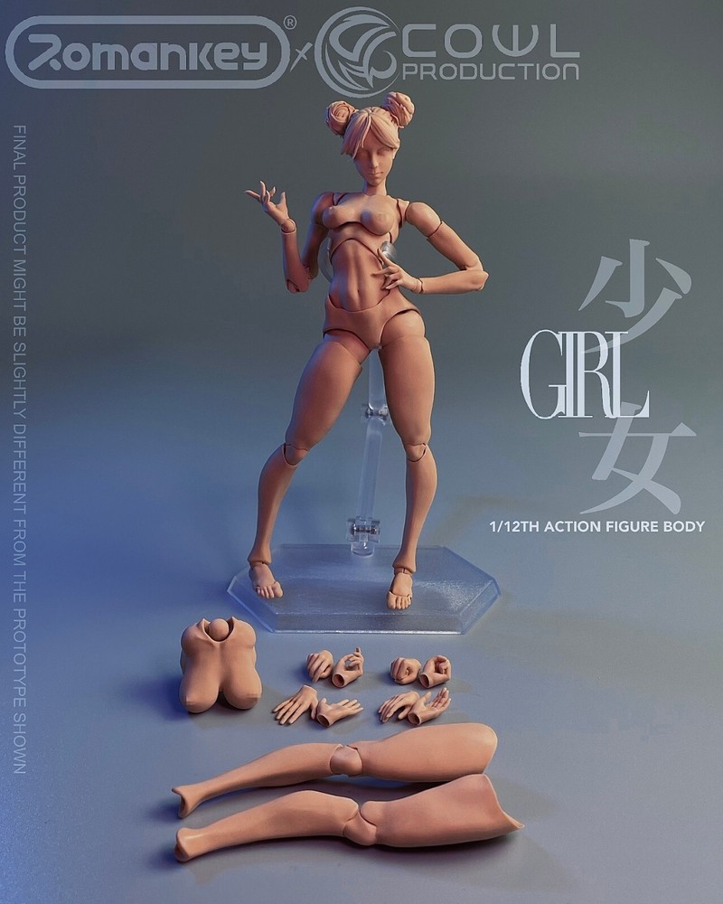 US Romankey X COWL 1/12 Suntan Girl Action Figure Female Body Flexible 6″ Model