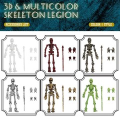 6 Pack T13 Action Figures Set, Skeleton Action Figure, Dummy 13, Titan 13 Mini S