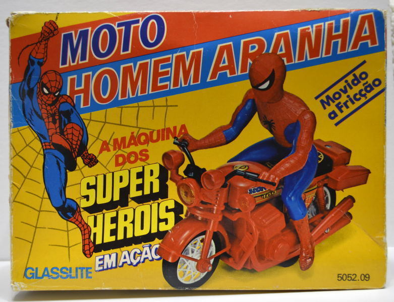 SPIDER-MAN SUPER HEROES FRICTION MOTORCYCLE MOTO HOMEN ARANHA MIB 1970’s Brazil