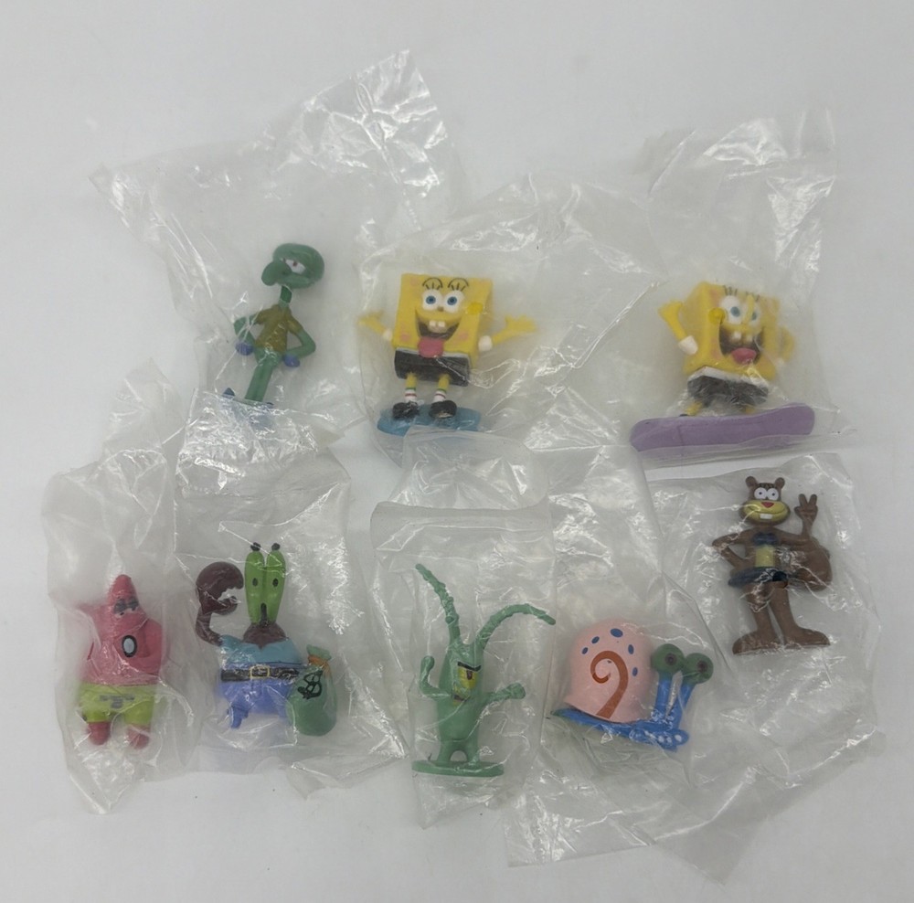 8 NEW Nickelodeon Viacom SpongeBob Squarepants PVC Figure Lot Cake Toppers Gary