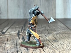 Painted Tabletop Action Figure medieval knight with an ax 60mm Plastic Craft