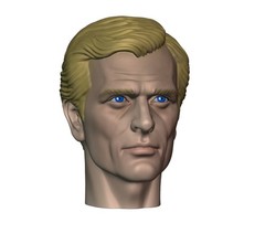 Movie Bronze Man Action Figure Head 1:9 or 1:6 Mego