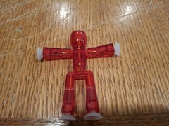 Stikbot Red/Green Poseable Stick Figure Plastic Suction Cup Action Figure